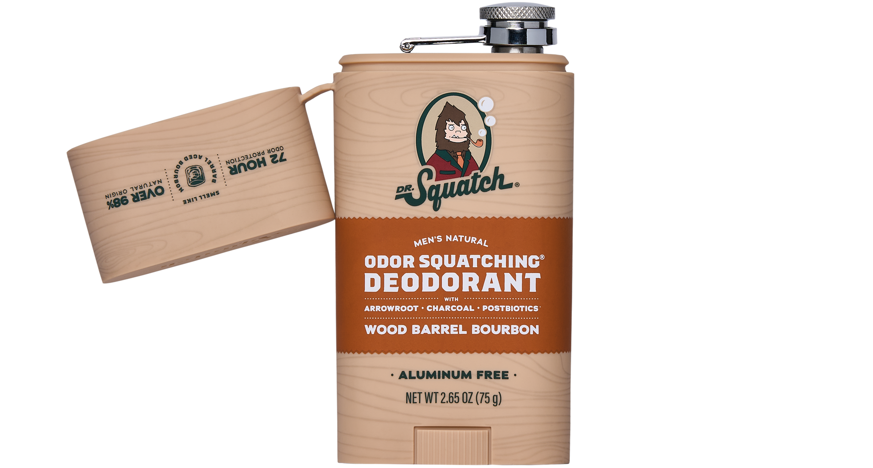 Wood Barrel Bourbon Deo Flask D4