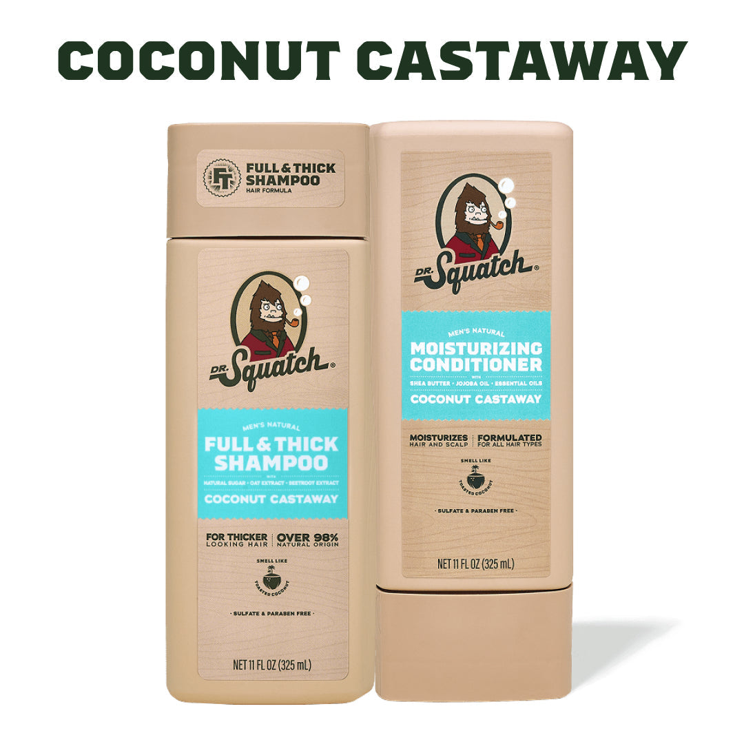 Hair Care Kit + Free Scalp Scrubber | Full & Thick Shampoo | Moisturizing Conditioner | Natural Products for Men K4