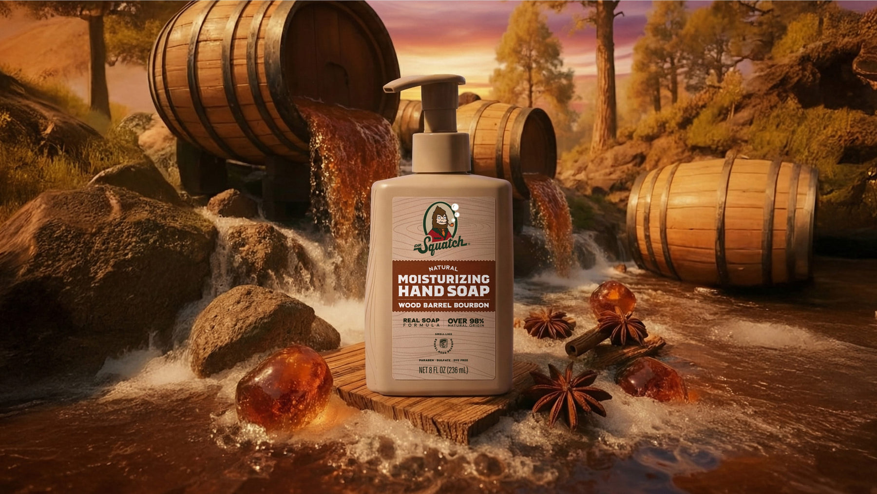 Wood Barrel Bourbon Hand Soap J5