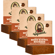 4-Pack Wood Barrel Bourbon Natural Bar Soap O0
